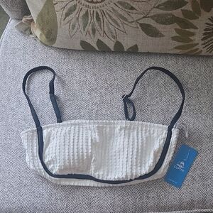 Cupshe Textured White and Black Bandeau Bikini Top